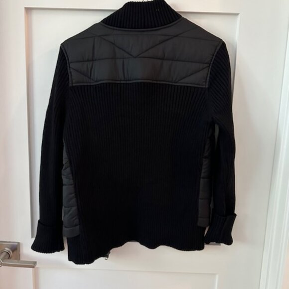 New Liverpool of Los Angeles Black Quilted/Sweater Zip Jacket, Small - Picture 8 of 8